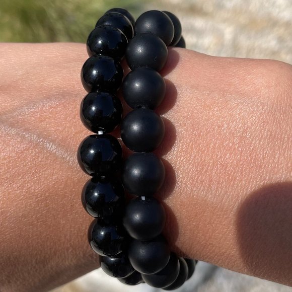 Black Onyx Crystal Bracelets (2) - Picture 1 of 3